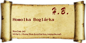 Homolka Boglárka névjegykártya